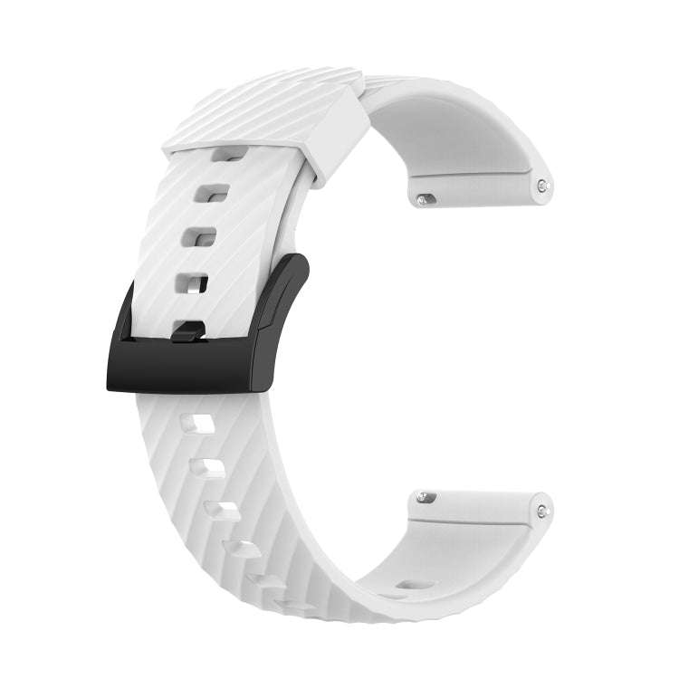 For Suunto 7 24mm Solid Color Silicone Watch Band(White)
