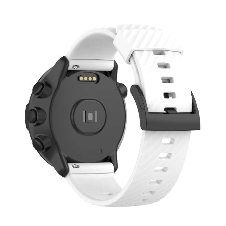 For Suunto 7 24mm Solid Color Silicone Watch Band(White)
