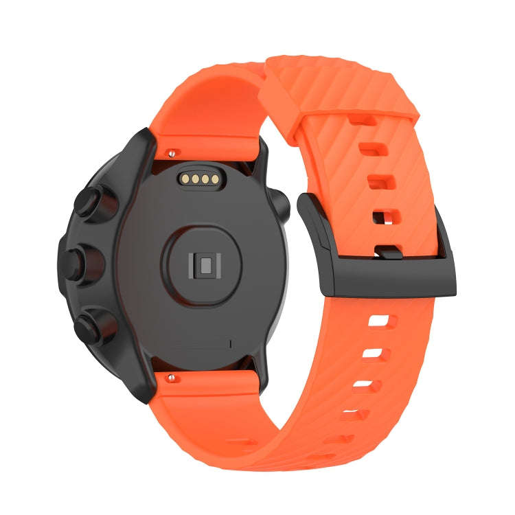 For Suunto 7 24mm Solid Color Silicone Watch Band(Orange)