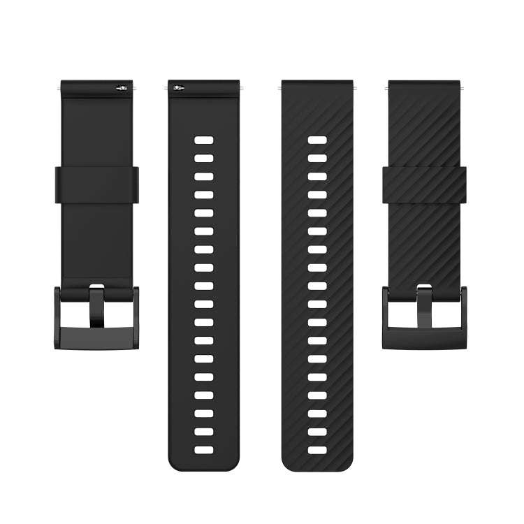 For Suunto 7 24mm Solid Color Silicone Watch Band(Black)