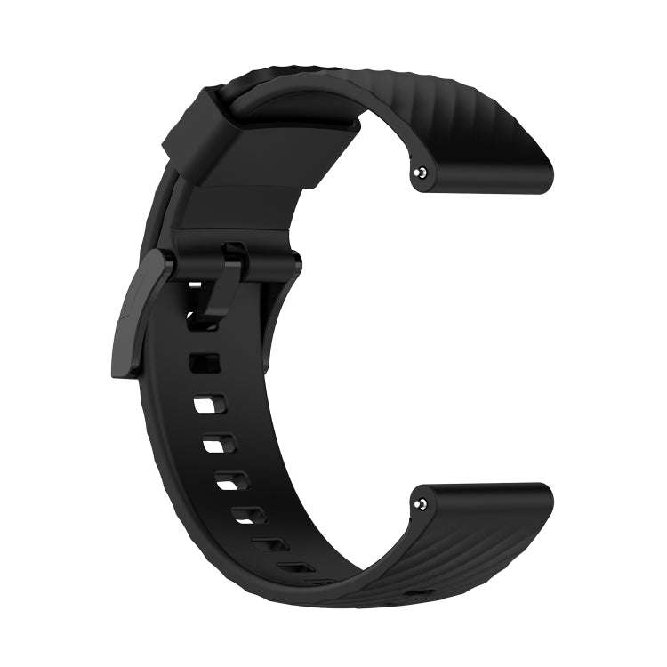 For Suunto 7 24mm Solid Color Silicone Watch Band(Black)