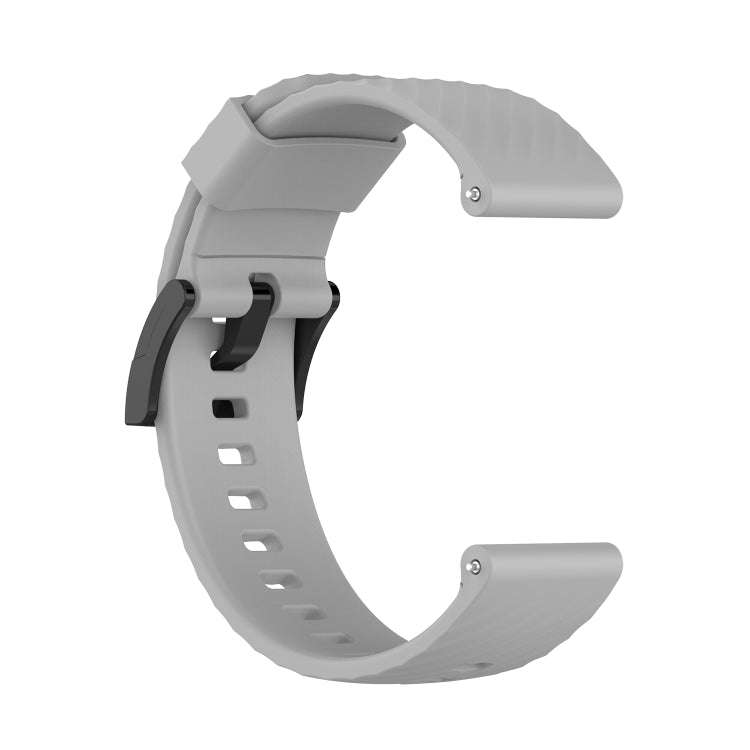 For Suunto 7 24mm Solid Color Silicone Watch Band(Grey)