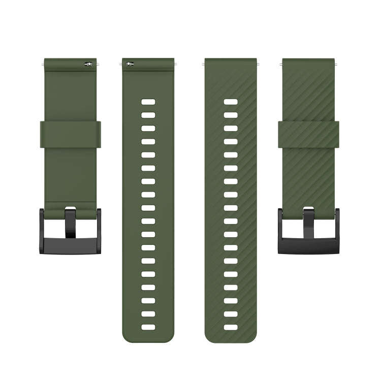 For Suunto 7 24mm Solid Color Silicone Watch Band(Army Green)