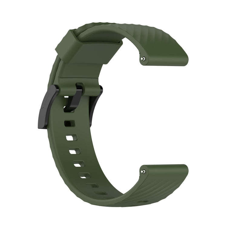 For Suunto 7 24mm Solid Color Silicone Watch Band(Army Green)