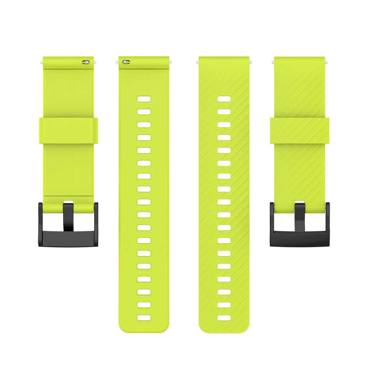 For Suunto 7 24mm Solid Color Silicone Watch Band(Lime Green)