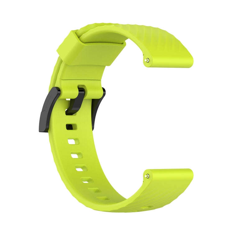 For Suunto 7 24mm Solid Color Silicone Watch Band(Lime Green)