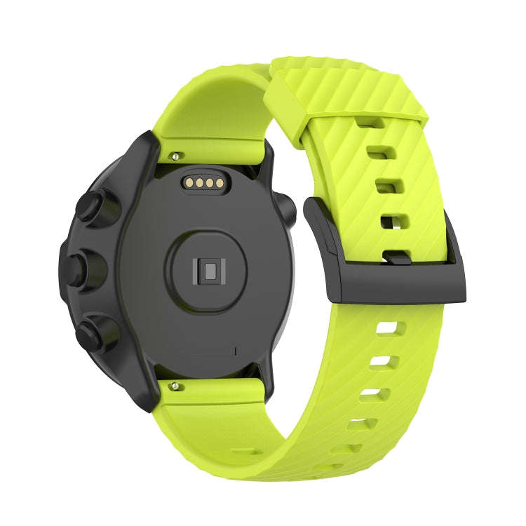 For Suunto 7 24mm Solid Color Silicone Watch Band(Lime Green)