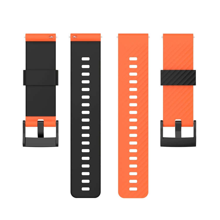 For Suunto 7 24mm Two-color Silicone Watch Band(Orange Black)