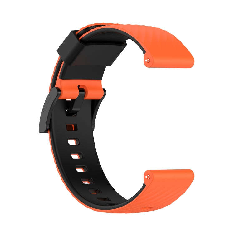 For Suunto 7 24mm Two-color Silicone Watch Band(Orange Black)