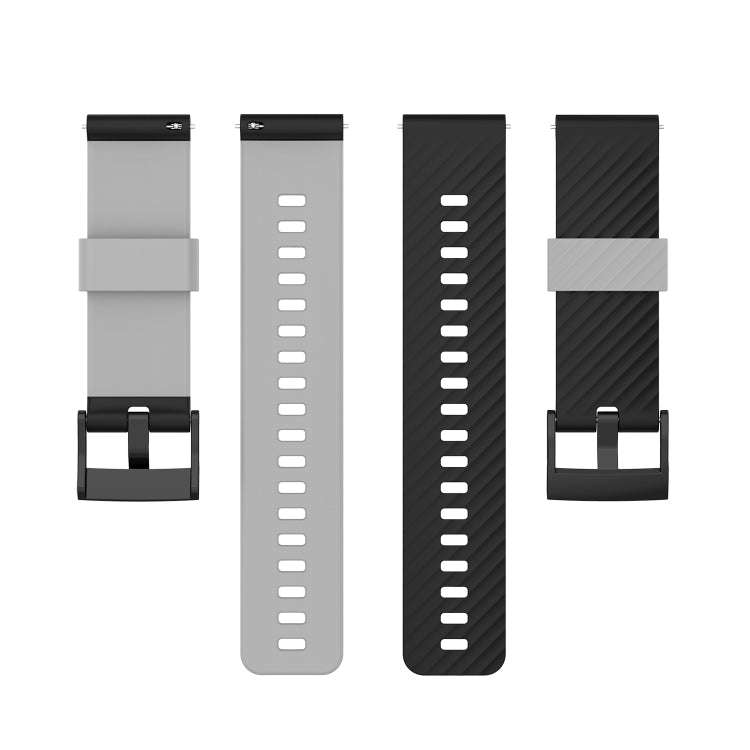 For Suunto 7 24mm Two-color Silicone Watch Band(Black Grey)