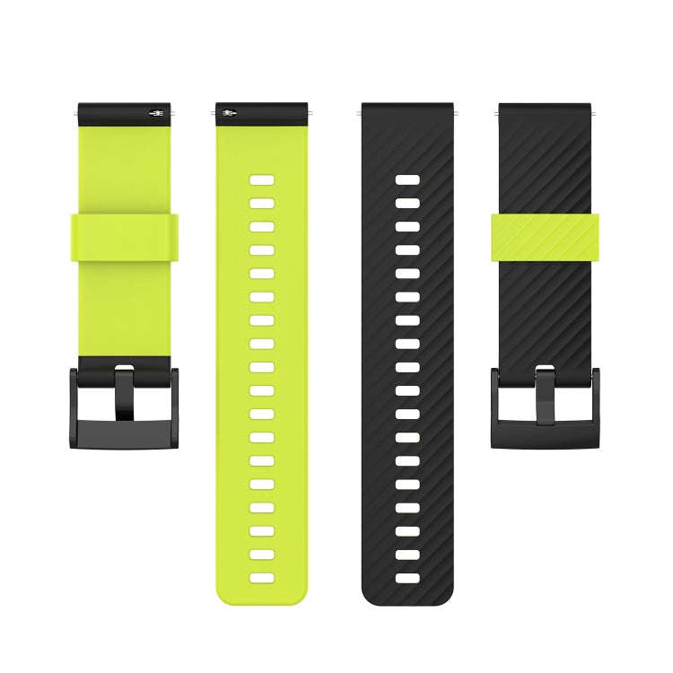 For Suunto 7 24mm Two-color Silicone Watch Band(Black Lime Green)