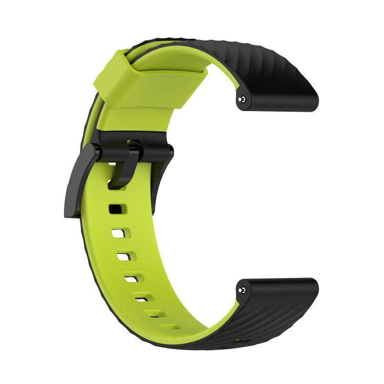 For Suunto 7 24mm Two-color Silicone Watch Band(Black Lime Green)