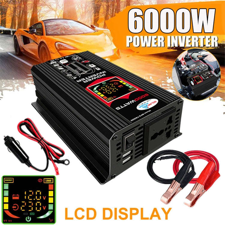 Tang III Generation 12V to 110V 6000W Modified Square Wave Car Power Inverter with LCD Display & ...