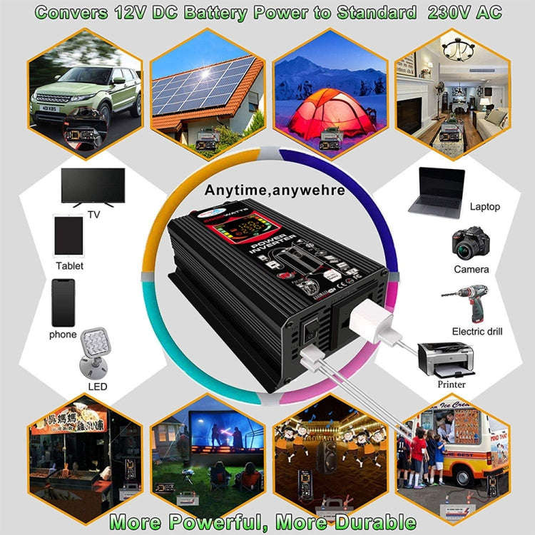 Tang III Generation 12V to 110V 6000W Modified Square Wave Car Power Inverter with LCD Display & ...
