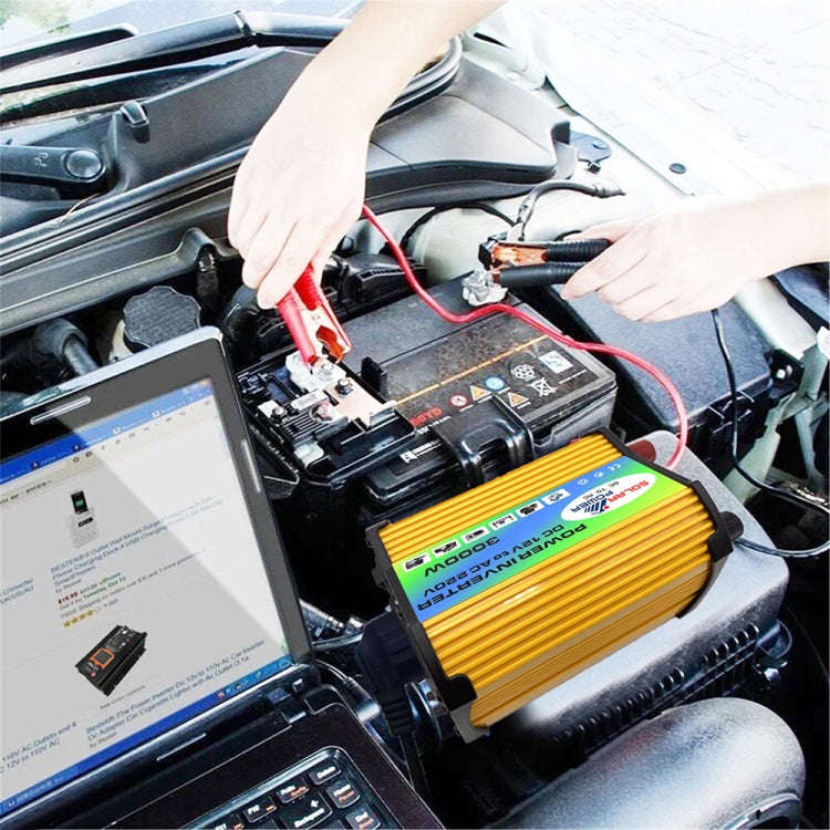 Legend I Generation DC12V to AC220V 3000W Modified Square Wave Car Power Inverter(Yellow)