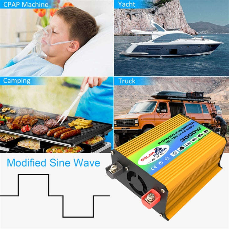 Tang I Generation 12V to 110V 3000W Modified Square Wave Intelligent Car Power Inverter with Dual...