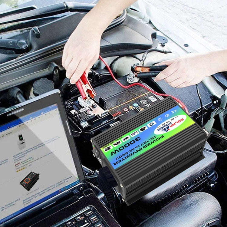 Tang I Generation 12V to 220V 3000W Modified Square Wave Intelligent Car Power Inverter with Dual...