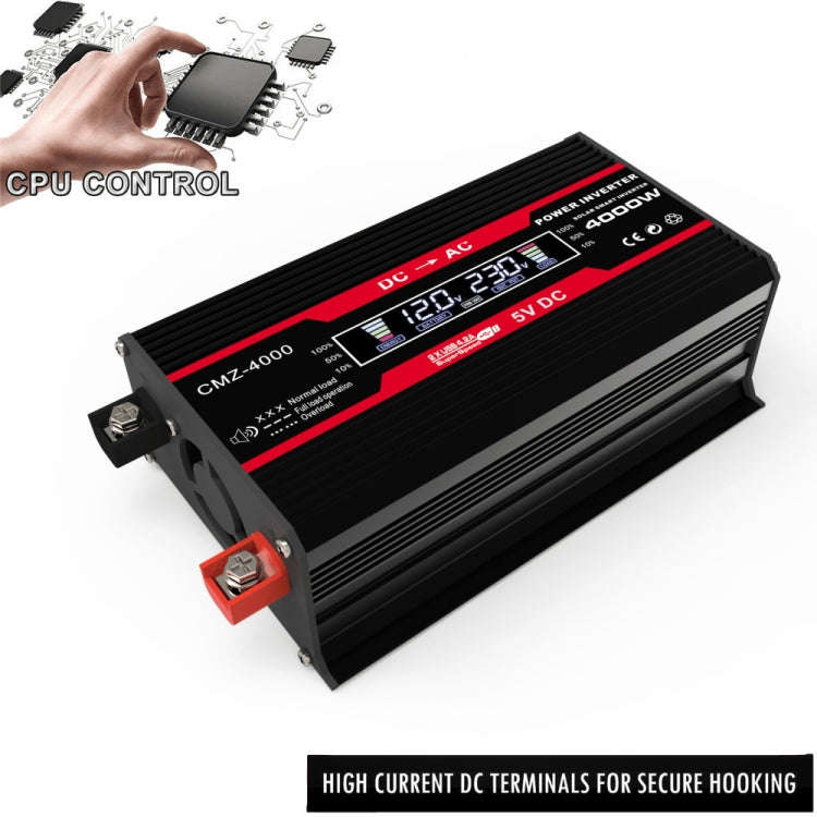 Zhizun Modified Sinewave 12V to 110V 4000W Car Power Inverter(Black)