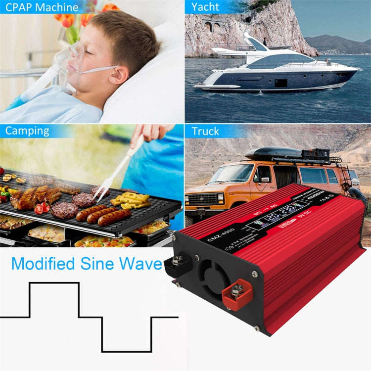 Zhizun Modified Sinewave 12V to 110V 4000W Car Power Inverter(Red)