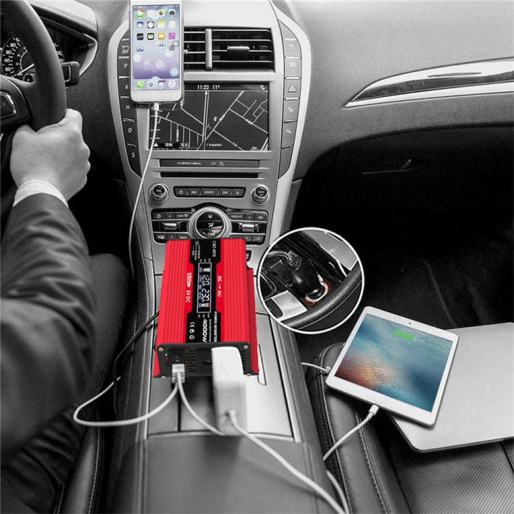 Zhizun Modified Sinewave 12V to 220V 4000W Car Power Inverter(Red)