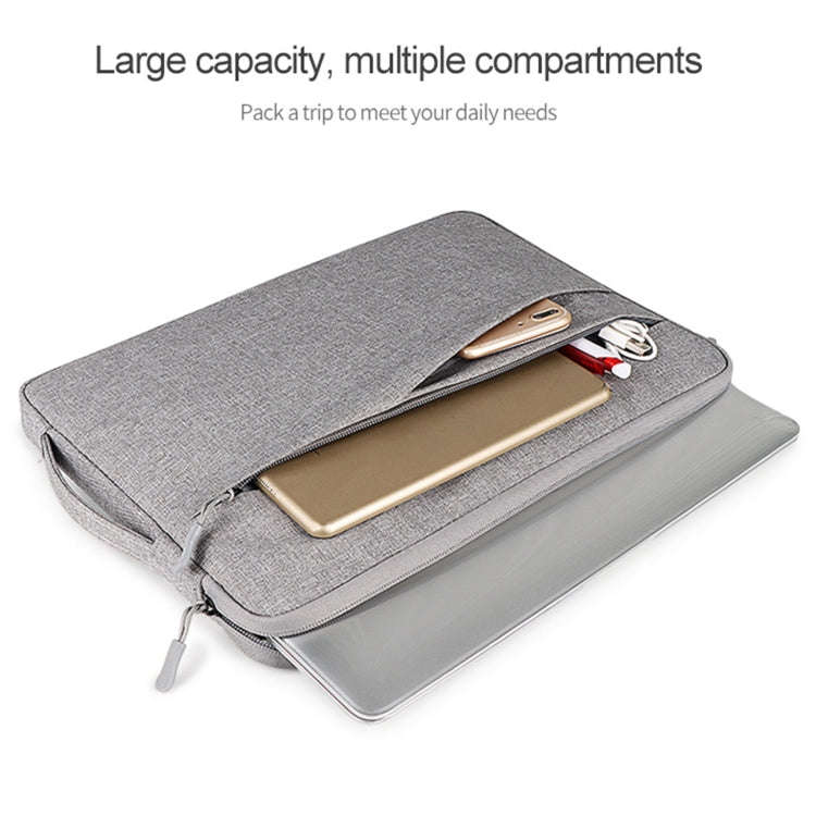 ND01DS Polyester Notebook Laptop Liner Bag with Small Bag, Size:13.3 inch(Hemp Grey)