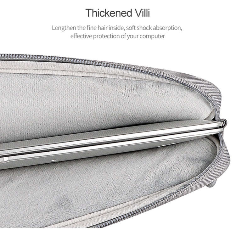 ND01DS Polyester Notebook Laptop Liner Bag with Small Bag, Size:13.3 inch(Hemp Grey)