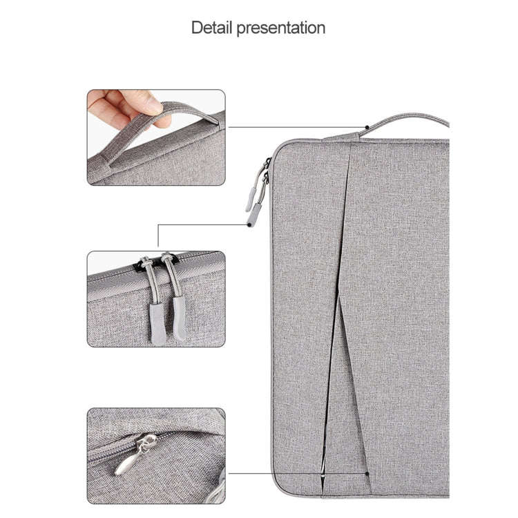 ND01DS Polyester Notebook Laptop Liner Bag with Small Bag, Size:13.3 inch(Hemp Grey)