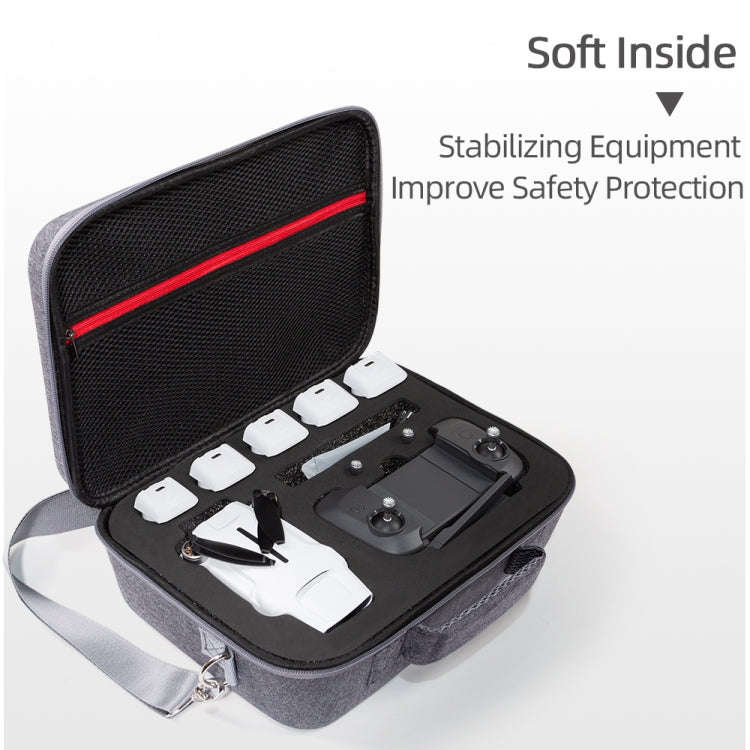 Grey Canvas Single Shoulder Storage Bag Shockproof Waterproof Travel Carrying Cover Hard Case for...
