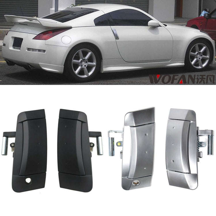 1 Pair Car Front Door Outside Handle 80607-CD41E+80606-CD01E for Nissan 350Z 2003-2009 (Black)
