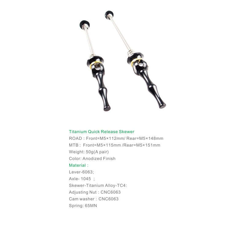 BIKERSAY Bicycle Skewers Quick Release Titanium Axle QR Wheel Hub Skewer For MTB Bicycle, Model:Q...