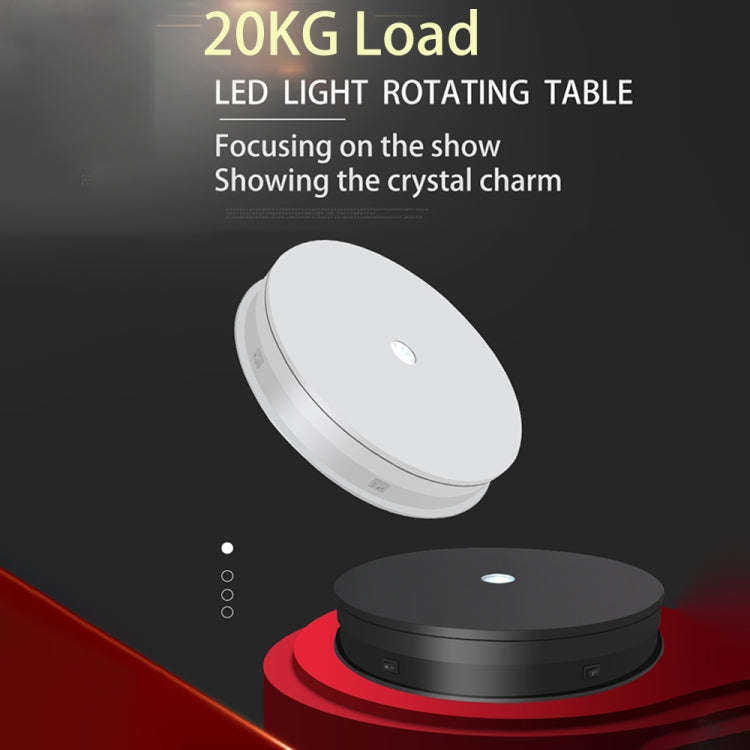 20cm Electric Rotating Turntable Display Stand LED Light Video Shooting Props Turntable, Power Pl...