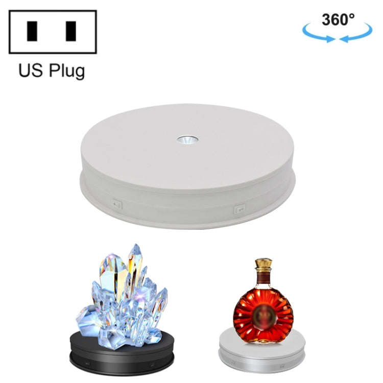 30cm Electric Rotating Turntable Display Stand  LED Light Video Shooting Props Turntable, Power P...