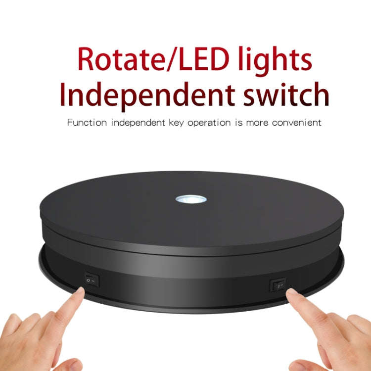 30cm Electric Rotating Turntable Display Stand  LED Light Video Shooting Props Turntable, Power P...