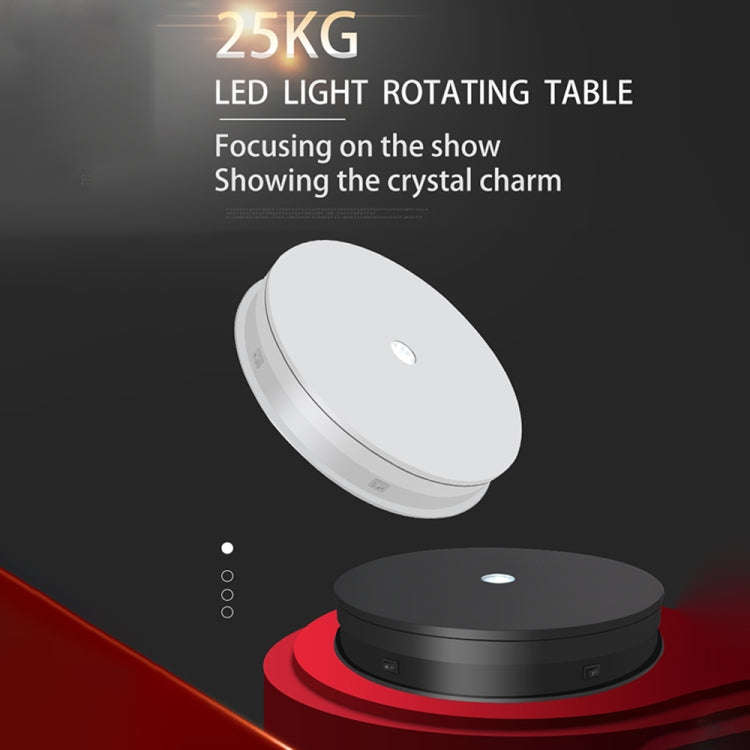 30cm Electric Rotating Turntable Display Stand  LED Light Video Shooting Props Turntable, Power P...