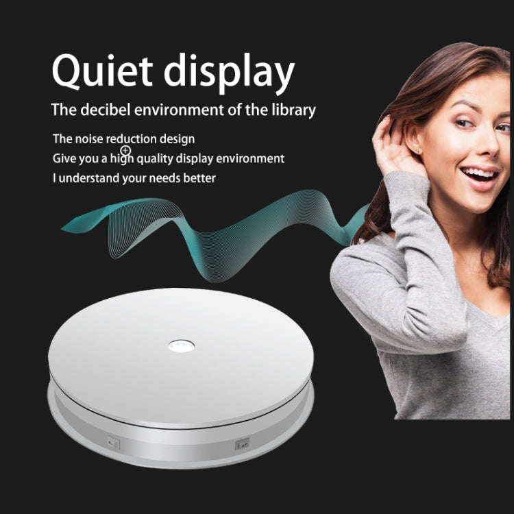 30cm Electric Rotating Turntable Display Stand  LED Light Video Shooting Props Turntable, Power P...