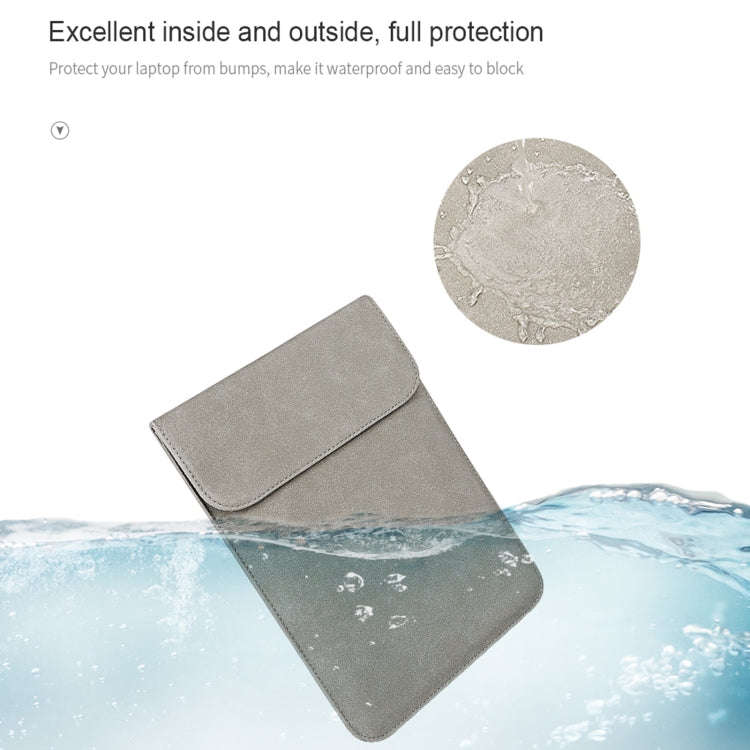 PU02 Ultra-thin Notebook Liner Bag with Small Bag, Size:14.1-15.4 inch(Light Grey)