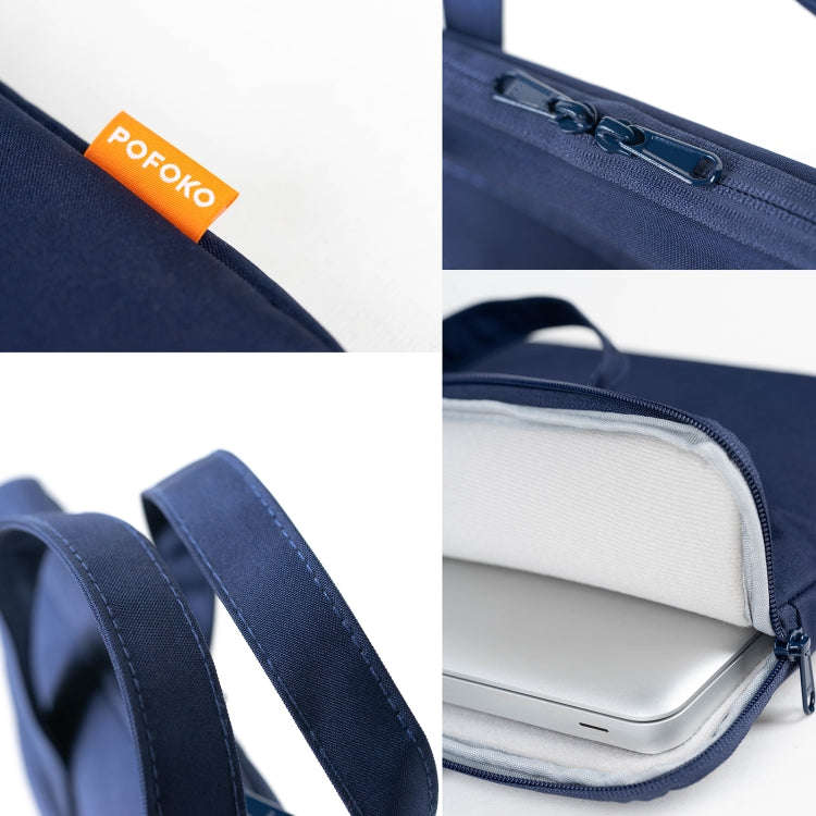 POFOKO A530 Series Portable Laptop Bag with Small Bag & Removable Strap, Size:14-15.4 inch(Light ...