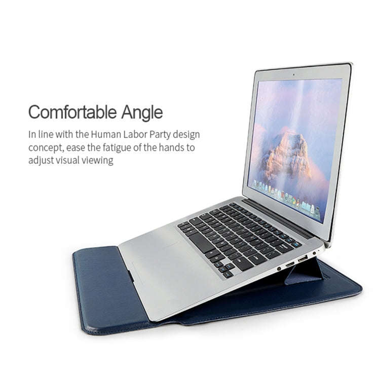 PU08 Multifunctional Notebook PU Liner Bag, Size:14.1-15.4 inch(Royal Blue)