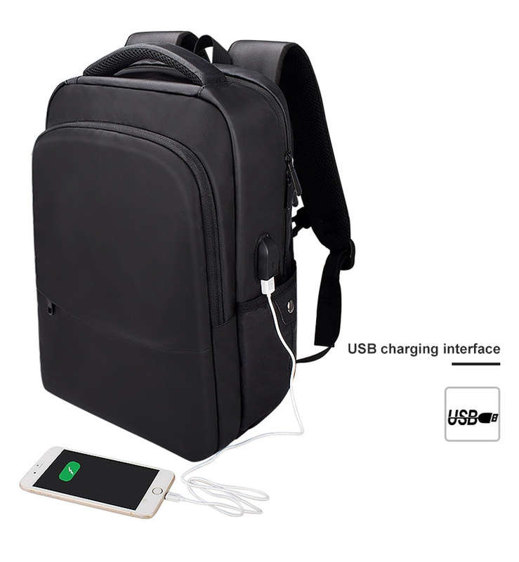 SJ01 Business Casual Computer Backpack with USB Charging Port, Size:13-15 inch Universal(Black)