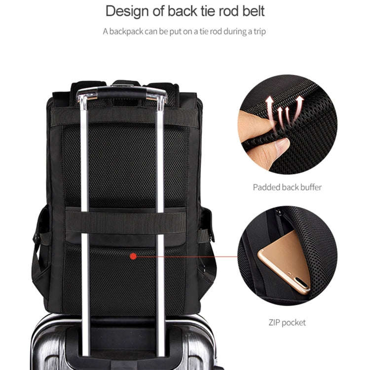 SJ02 13-15.6 inch Universal Large-capacity Laptop Backpack with USB Charging Port(Wine Red)