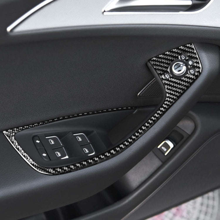 Car Carbon Fiber Glass Lifter Short Style Decorative Sticker for Audi A6 S6 C7 A7 S7 4G8 2012-201...