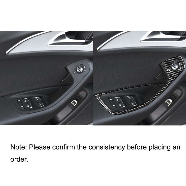 Car Carbon Fiber Glass Lifter Short Style Decorative Sticker for Audi A6 S6 C7 A7 S7 4G8 2012-201...