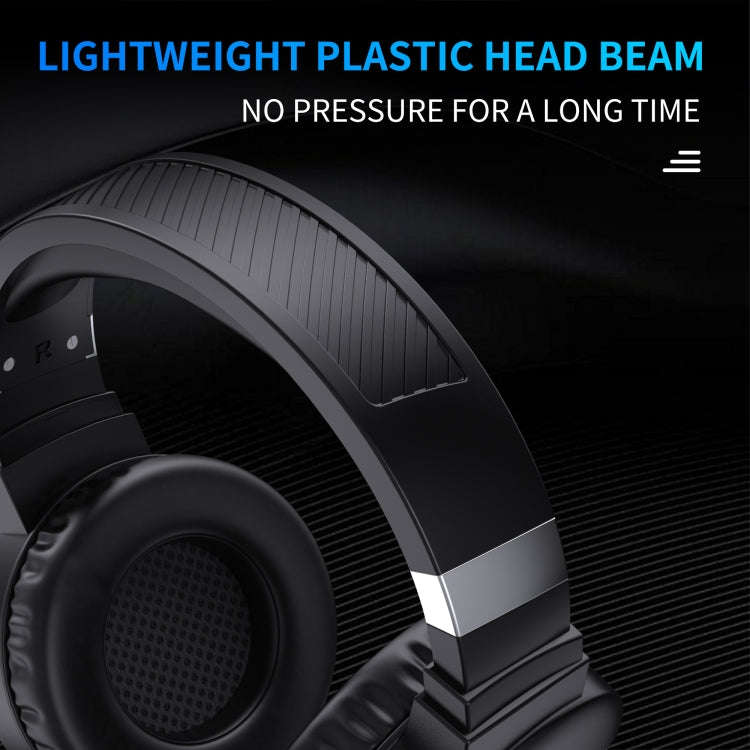 HXSJ F16 3.5mm + USB Port RGB Light Stereo Gaming Headset with Microphone(Black)