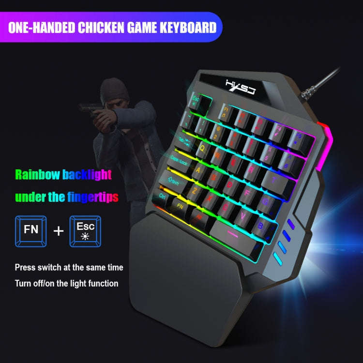 HXSJ P8+V100+A883 Keyboard Mouse Converter + One-handed Keyboard + Programming Gaming Mouse Set