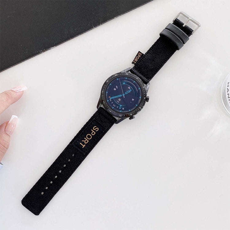22mm Universal Nylon Watch Band(Black)