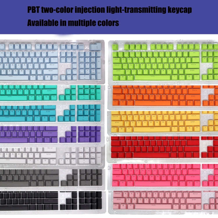 HXSJ P9 104 Keys PBT Color Mechanical Keyboard Keycaps(Red)