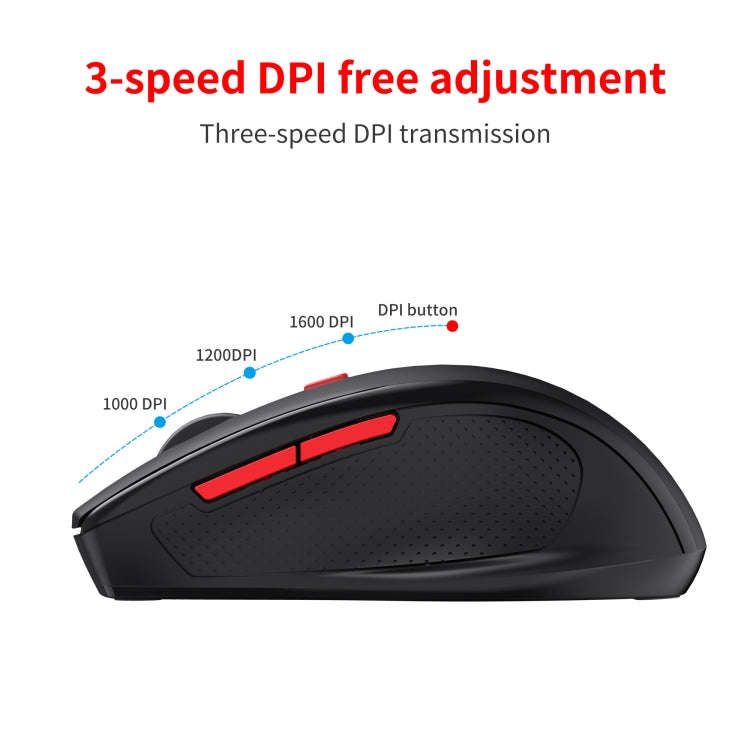 HXSJ T67 2.4G Simple Style Wireless Mouse(Black)