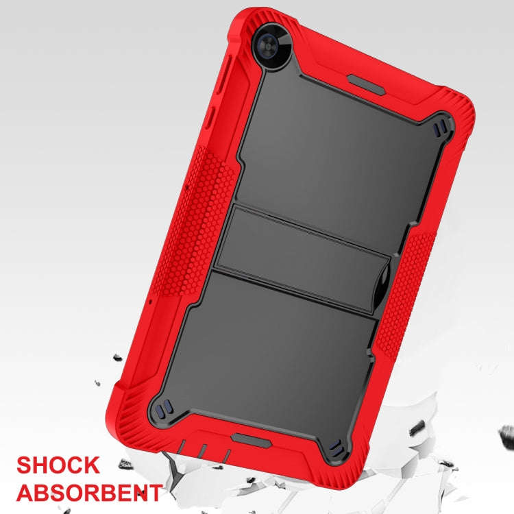 For Huawei MatePad T 10s / 10 Silicone + PC Shockproof Protective Case with Holder(Red + Black)