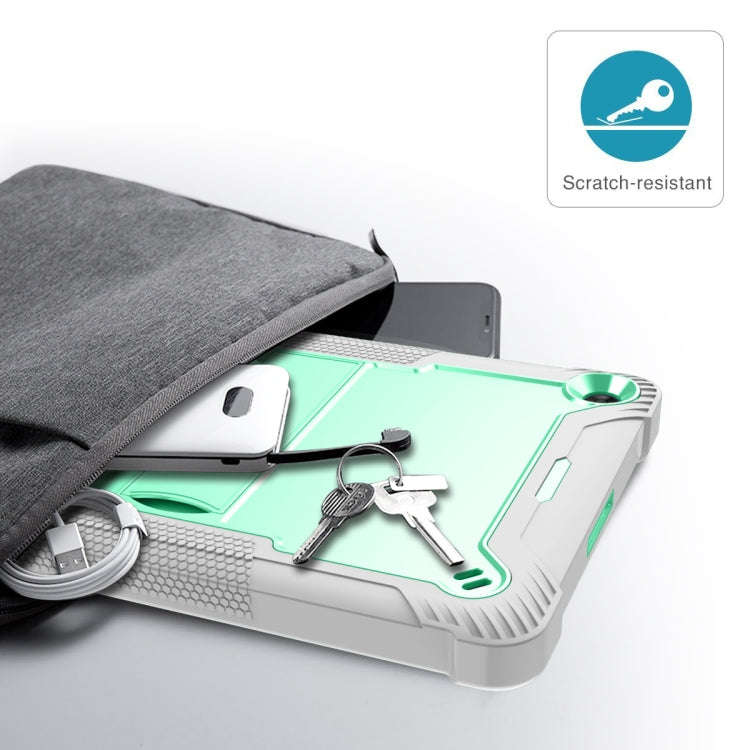 For Huawei MatePad T 10s / 10 Silicone + PC Shockproof Protective Case with Holder(Gray + Green)