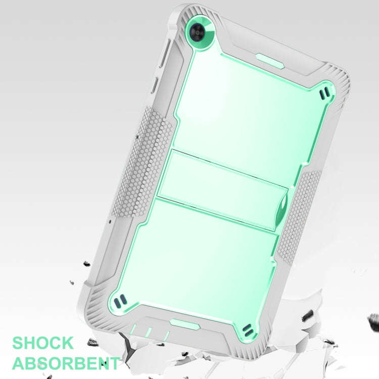 For Huawei MatePad T 10s / 10 Silicone + PC Shockproof Protective Case with Holder(Gray + Green)